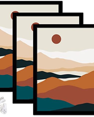 ijuerybai Black 9x12 Picture Frame Set of 3, High Transparent Frame for 9 By 12 Photo Collage Canvas Poster Size Wall Mount and Tabletop Horizontally Vertically (Black, 9 x 12 inches)