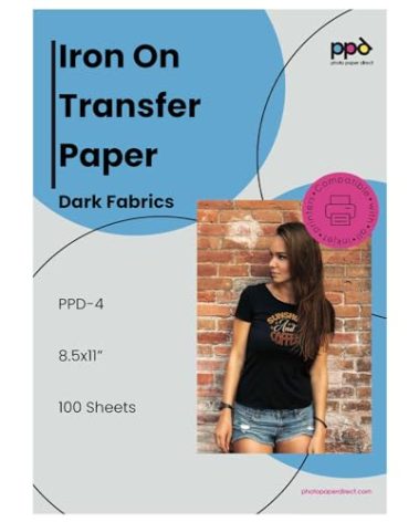 PPD 100 Sheets 8.5x11" - Inkjet Iron-on Heat Transfer Paper for Black & Dark Fabric and T-Shirts - Premium - PPD-4-100