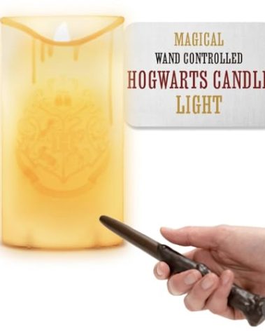 Harry Potter Hogwarts LED Candle with Wand Remote - Officially Licensed Wizarding World Merchandise, Great Hall Battery Powered Candlelight Decor for Themed Events | Paladone