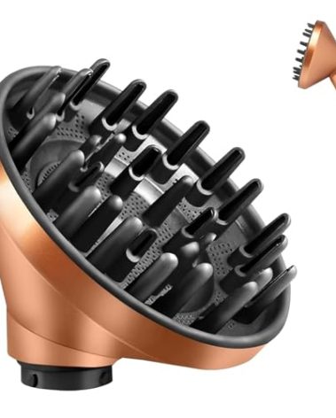 Large Diffuser Attachment for Dyson Airwrap, Converts to Hair Dryer for Faster Drying & Frizz Reduction, Heat-Resistant Nozzle for Curly Hair, Gold