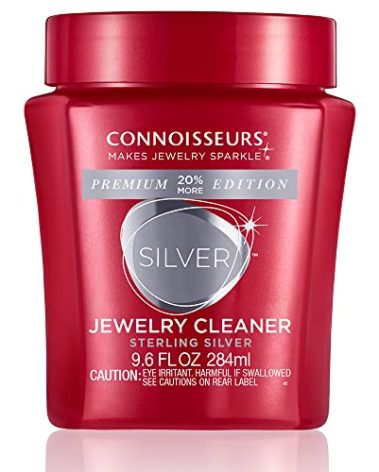 CONNOISSEURS Premium Edition Silver Jewelry Cleaner Solution for Sterling Silver - 9.6 fl oz - Cleans and Removes Tarnish in Seconds