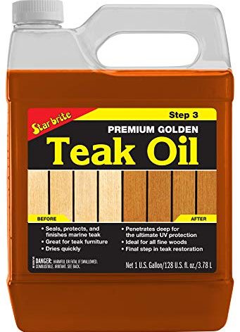 STAR BRITE Premium Golden Teak Oil - Sealer, Preserver, & Finish for Outdoor Teak & Other Fine Woods