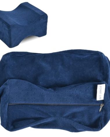 Knee Pillow Case 10" x 8" x 6.3", Replacement Leg Pillow Case, Knee Pillow Cover with Zipper Apply to Memory Foam Leg Pillow from ZOAN Blue