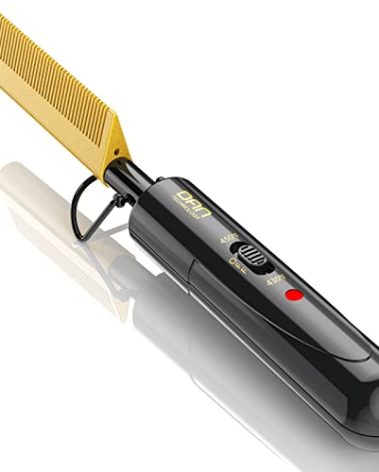 DAN Technology hot Comb Electric for Wigs,450℉Small hot Comb for Edges,Low and high Temperatures, Hair straightening Comb for Black Hair,Portable & Dual Voltage for Travel & Home…