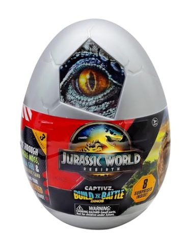 Jurassic World Rebirth CAPTIVZ Surprise Egg. Exclusive Super Sized POP N Lock Dinos. Ideal Present for Boys and Girls, 12 cm