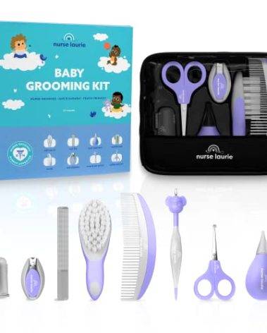 Nurse Laurie Store Baby Grooming Kit - Newborn Girl & Boy Infant Care - First Aid, Bath, Cradle Cap, Hygiene, Hair, Nail, Safety & Healthcare Essentials - Designed by a Pediatric Nurse & Mom