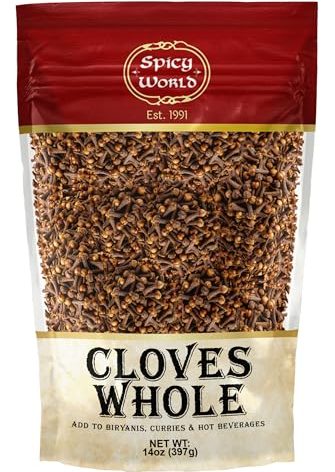 Cloves Whole Bulk 14 Oz Bag - Pure, Non-GMO, Premium Hand Picked Quality - Great for Foods, Clove Tea, Clove Pomander Balls & Potpourri - Aromatic & Richly Flavored Cloves Whole by Spicy World