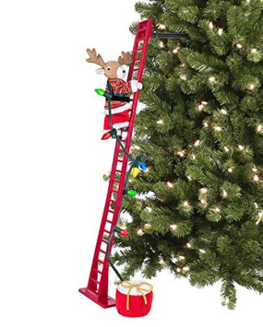 Mr. Christmas Super Climber Musical Animated Indoor Christmas Decoration, 42 Inch, Plush Reindeer