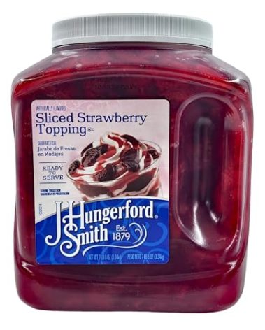 Sliced strawberry topping