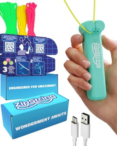 ZipString Original - As Seen on Shark Tank - Classic Rope Launcher Toy, Perfect for Kids & Adults - Fly a String Loop in The Air for Endless Tricks & Fun, Wonderment Awaits, Aesthetic Aqua