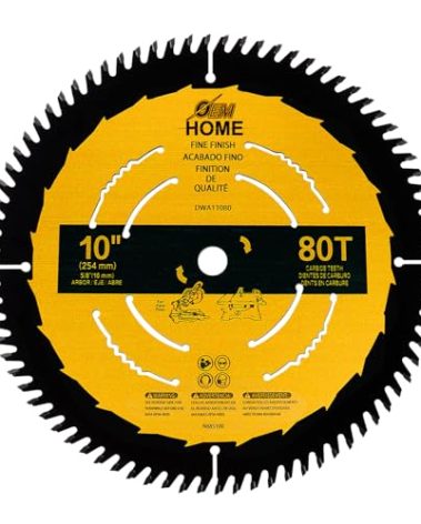 80 T 10 in Table Saw Blade, Compatible with Table Saw Blade Dwa11080, Wood Cutting Blade, 10 inch 80 Tooth Blade