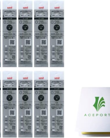 ACEPORTE Uni Jetstream Edge 0.28mm Black Ink 10 Refills (SXR20328.24), Sticky Notes Value Set