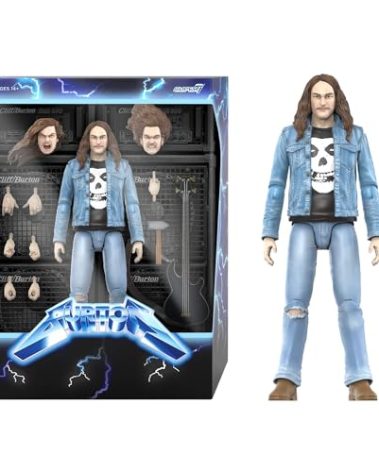 Super7 ULTIMATES! Cliff Burton - 7" Action Figure with Accessories Heavy Metal Collectibles and Retro Toys