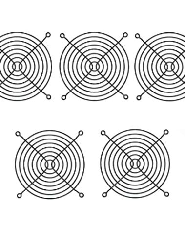 Metal 120mm 4.7" PC Computer Fan Grill Mounting Finger Guard Protection Cover,Black 5Pcs