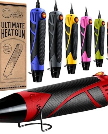 Heat Gun for Crafting, Mini Dual Temp Hot Air Gun Tool for Epoxy Resin, Shrink Wrapping, Vinyl Wrap, Embossing, Electronics, Candle Making, Sublimation, Phone Repair & DIY (Red/Black)