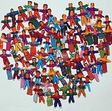 Heart People 100 Tiny Worry Dolls. 50 Boys and 50 Girls
