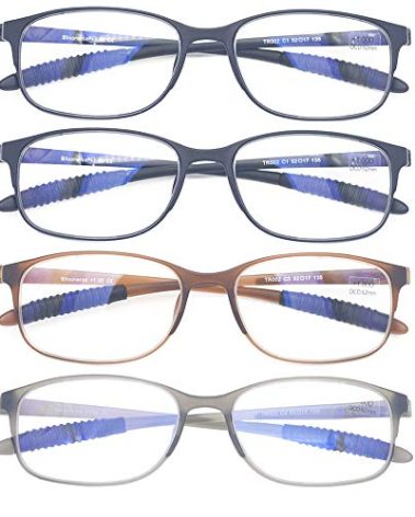 Mcoorn Flexible Blue Light Blocking Computer Reading Glasses Antireflection Lightweight Anti Eyestrain Portable Readers for Women Men +1.50