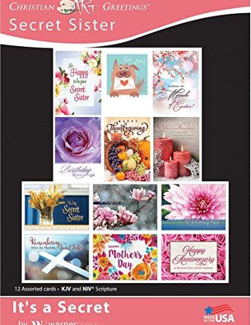 "It's a Secret" Boxed Greeting Cards - 12 Assorted Cards with Envelopes for All Occasion Featuring Bible Verse Cards