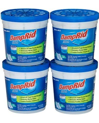 DampRid Pure Linen Refillable Absorber-10.5oz Traps Moisture for Fresher, Cleaner Air, 10.5oz cups - 4 pack, Blue, 4 Count