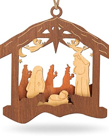 Creawoo Nativity Christmas Tree Ornaments, Navity Scene Decorations, Wooden Hanging Ornaments, Religious Inspirational Gift for Christian, Friends and Family, Celebrate The Birth of Jesus 2025