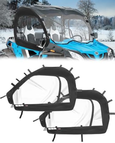 StarknightMT ZForce Cab Enclosure, Soft Upper Doors with Zippered Windows Compatible with CFMOTO ZForce 800 EX/Trail(2019-2022)/ Zforce 1000(2018-2019)Windproof Soft Windshield for Easy to Get on/off