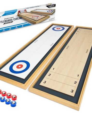 GoSports Shuffleboard and Curling 2 in 1 Tabletop Board Game