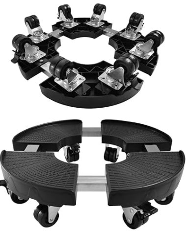 CASIMR Plant Stand with Wheels, Heavy Duty Plant Caddy with 8 Twin Casters, Adjustable 15-20 Inch Indoor Outdoor Large Rolling Plant Stand Planter Cart Dolly for Flowerpot, 600lbs Capacity