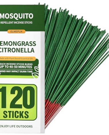 Mosquito Repellent Incense Sticks 120 Pieces per Box - Citronella Incense Sticks or Outdoor Patio/Citronella Oil/Lemongrass and Rosemary Oil/Made with Natural Based Essential