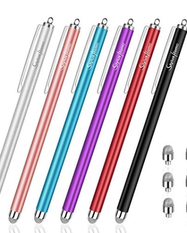 StylusHome Stylus Pens for Touch Screens (6 Pcs), Sensitivity Capacitive Stylus Fiber Tips Touch Screen Pen with 6 Extra Replaceable Tips for for iPad iPhone Tablets All Universal Touch Devices