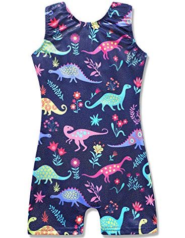 HOZIY 2t 3t Leotards for Girls Gymnastics Dinosaur Blue Navy Dark Cartoon Cute Adorable Unitard
