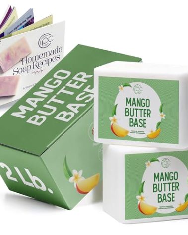 Prime Creations Soap Base for soap making supplies melt and pour soap base for DIY crafting moisturizing glycerin 2 LB, Unscented - Mango Butter