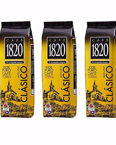 Cafe 1820 Molido - Costa Rica Gourmet Ground Premium Coffee - 17.6 oz (500 gr) 3 Pack