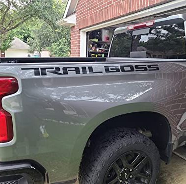 SDASA Pair Set Trail Boss Lettering Decals Stickers Replacement for 2019-2022 Chevy Silverado 1500 Z71 Bed Side (Black)
