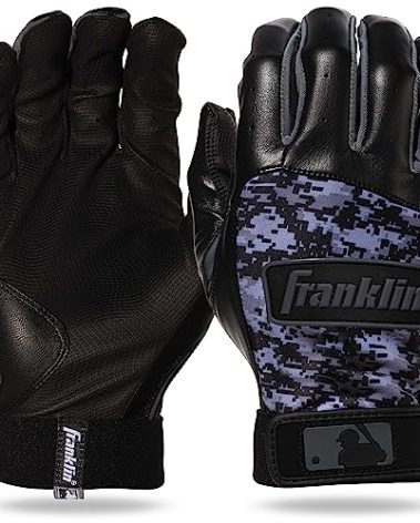 Franklin Sports Youth MLB Digi Camo Batting Gloves, Black, Small