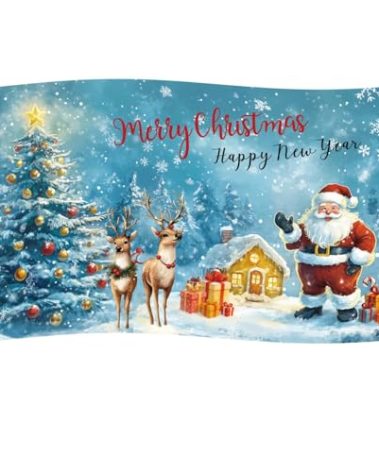 Christmas Flag, 150x90cm/5x3ft Double-Sided Merry Christmas Garden Flags for Outdoor Yard Patio New Year Xmas Holiday Party Decor & Gift (Style 1)