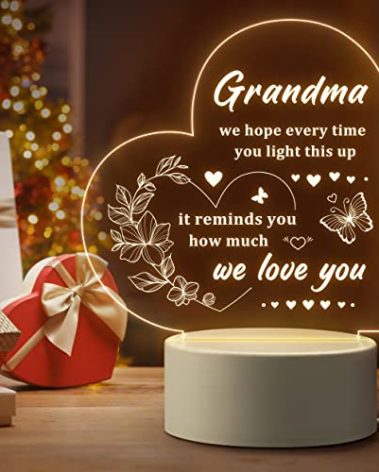 Quaintir Gifts for Grandma, Grandma Gifts - Engraved Night Light, Grandma Birthday Gifts, Christmas Valentines Mothers Day Thanksgiving Gifts for Grandma, Nana, Grammy, Grandmother