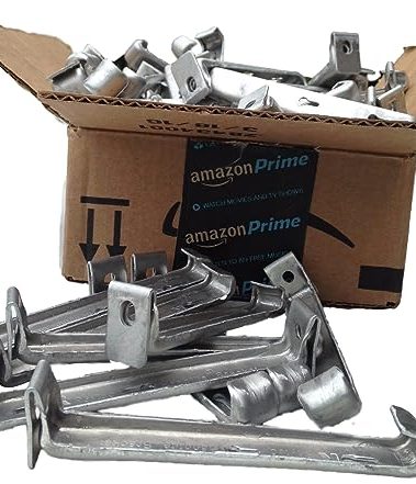 Rale Manufacturing 5 Inch Hidden Gutter Hangers for K-Style Aluminum Gutters – Heavy Duty Gutter Hanger Brackets with Clip, Made in USA (100 Pack)