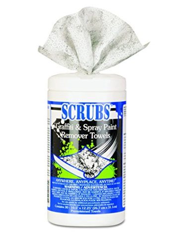 SCRUBS 90130CT Graffiti & Paint Remover Towels, 10 x 12, 30 per Can (Case of 6)