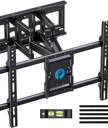Pipishell Full Motion TV Wall Mount for Most 37-84 Inch TVs up to 132lbs, Wall Mount TV Bracket Articulating Swivel Tilt Extension Leveling Max VESA 600x400mm Fits 12/16" Wood Stud, PILFK1
