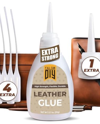 Y'allCanDiy Super Glue for Leather - Leather Glue - Adhesive for Purses, Sofas and Furniture. Heavy Duty Waterproof Cyanoacrylate Based Adhesive for Leathercraft, Upholstery