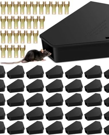 36 Pack Mouse Bait Station Outdoor Indoor - Reusable Rodent Bait Station Mice Trap Small Rats Poisoning Bait Station Box, Friendly for Children & Pets, Suitable for Small Mice