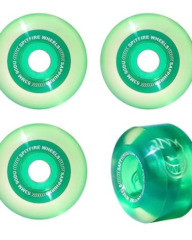 Spitfire Wheels Sapphires 90du 53mm Clear - Green