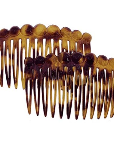 Camila Paris CP2871/2 French Hair Side Comb Small Rounded, Tokio French Twist Hair Combs Decorative, Strong Hold Hair Clips for Women Bun Chignon Up-Do Styling Girls Hair Accessories, Made in France