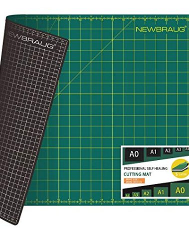 NEWBRAUG 18'' × 24'' Perfect Self Healing Cutting Mat, Non-Slip Gridded Rotary Cutting Board, Necessary for Quilting, Sewing, Craft, Fabric & Scrapbooking(Green/Black)…