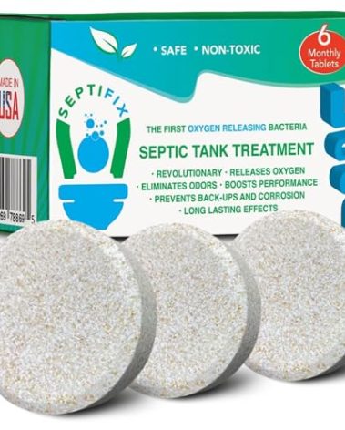 SEPTIFIX Septic Tank Treatment Tabs - Live Aerobic Bacteria Tablets For Your Septic Tank
