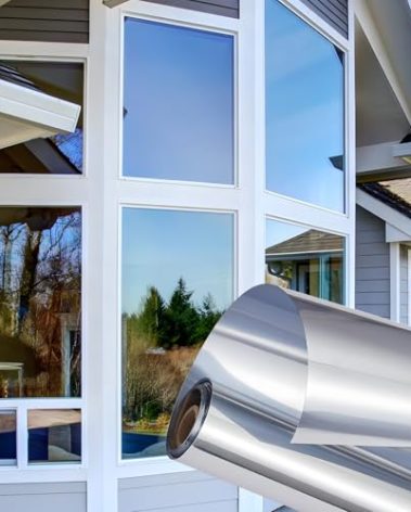 Coavas One Way Window Privacy Film, Reflective Window Tint for Home See Out Not in, Sun Blocking Anti UV Static Cling Glass Windows Door Coverings for Winter, 23.6x78.7 Inch