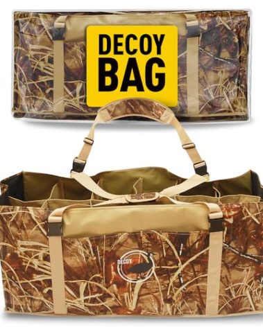 DecoyPro 12 Slot Duck Decoy Bag - Hunting Equipment to Protect Duck Decoys - Padded & Adjustable Shoulder Strap - Duck Hunting Accessories with Water & Dirt Drain System