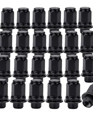 12x1.5mm 13/16 Hex 1.85 Inch Length OEM Factory Mag Lug Nuts Set of 24, for Tacoma 4 Runner FJ Cruiser Matrix GX470/ GX460 SR5 Pre-Runner TRD Off-Road/Limited Black
