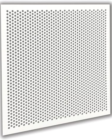2'x2' White Plastic Perforated Tile with 3/8" Holes (2-Pack)