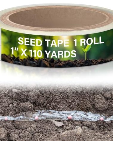 Innconee 1" x 110 Yards Seed Belt Water Soluble Florist Planting Belt Dissolves Quickly in Water Gardening Tools for Planting Vegetables Seeds Carrot Collards Lettuce Onion Radish Flower Zucchini